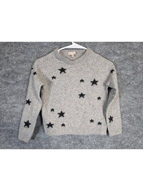 Philosophy Cashmere Sweater Youth L Gray 100% Cashmere Star Print Crew Knit